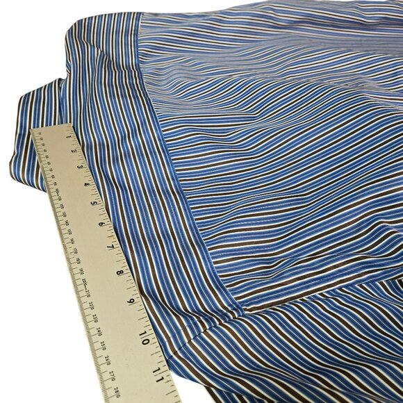 Bugatchi Classic Fit Mens XL Blue Multi-Stripe Long Sleeve Button-Up Dress Shirt - Picture 9 of 11